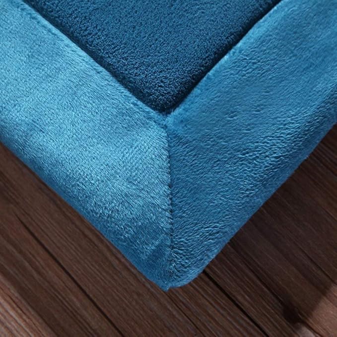 Loartee Coral Velvet Crawling Rug (6'8"x 6'8", Blue) for Toddler Children Play Area Rug Yoga Mat Exercise Pad Carpet