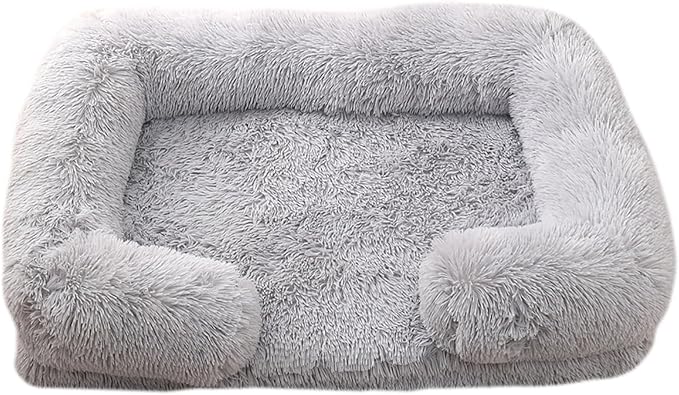 Dog Beds Large Sized dog Orthopedic, Sofa Dog Bed with Waterproof Lining and Nonskid Bottom, Rectangle Washable Dog Bed for Medium Small Dogs and Cats Comfortable ( Color : Gray1 , Size : 43 x 27" )