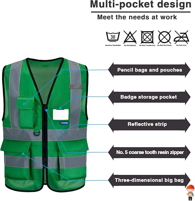 small womens safety vests green