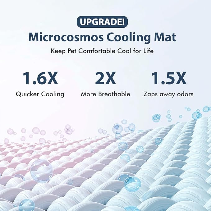 MICROCOSMOS Summer Cooling Mat & Sleeping Pad- Water Absorption Top, Materials Safe, Easy Carry, EZ Clean. Keep Cooling for Pets, Kids and Adults.(Grey, 40" x 28")