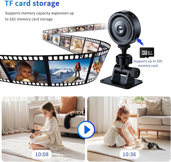 1080P HD WiFi Camera - Pet Security Camer - Hidden Cameras - Spy Cam - Mini with Night Vision & Motion Detection- Indoor/Outdoor Cam Small Smart WiFi House Camera-SD Card Storage APP Control