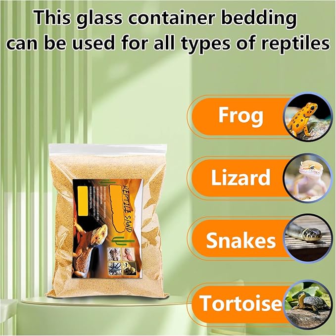 BNOSDM Reptile Sand Bearded Dragons Substrate Sands Lizard Terrarium Bedding Desert Blend for Snakes Geckos Chameleon Tortoise Frogs Scorpion Invertebrates Amphibian 2.2lb (Yellow)
