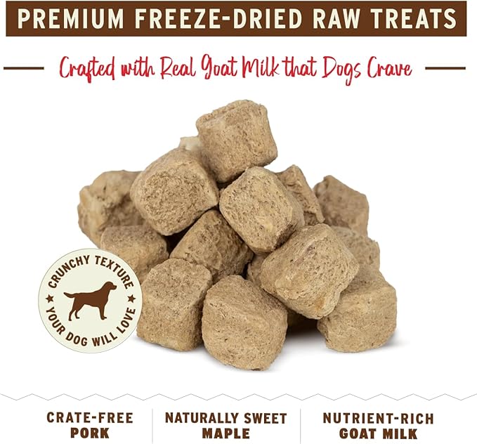 Primal Freeze Dried Dog Treats, You Maple My Day; Pork & Maple with Goat Milk, Grain Free Training Treats for Dogs, 2 oz