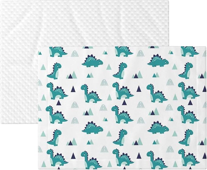 Reversible Plush Dot Pet Blanket for Dogs and Cats, Funny Dinosaur Green, Ultra Soft Two Sided Design with Warm Fuzzy Side and Smooth Side for Comfort