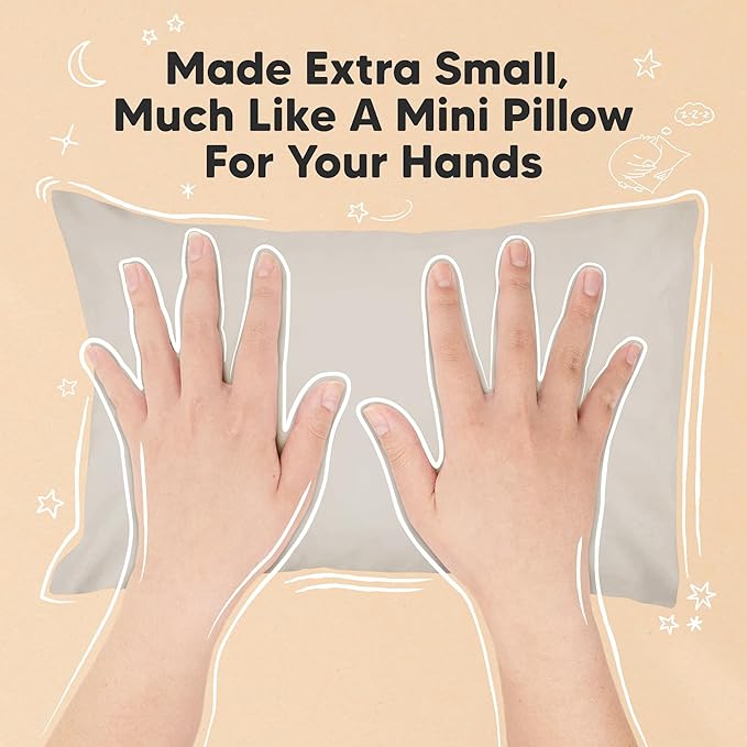 Mini Toddler Pillow with Pillowcase - 9x13 My Little Dreamy Travel Kids Pillow for Sleeping, Toddler Bed, Small, Tiny, Organic Cotton Pillowcase, Soft & Breathable, Kids 2-4 Years Old (French Gray)