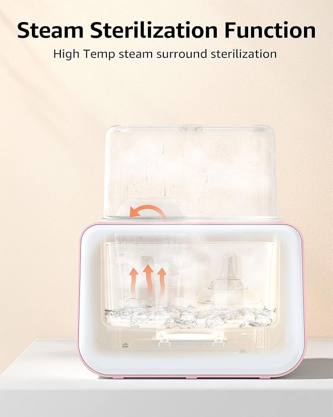 Baby Bottle Warmer, Gronwsy 8-in-1 Fast Milk Warmer with Timer Breastmilk or Formula, Fits 2 Bottles, Accurate Temperature Control, with Defrost, Sterili-zing, Keep, Heat Baby Food Jars Function
