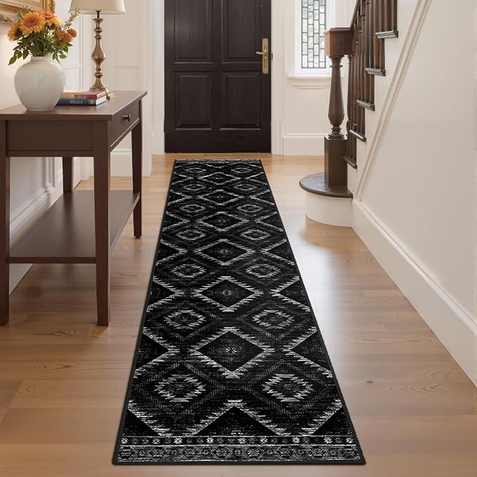 BESTSWEETIE Area Rug 2x10 Rug Machine Washable Non-Slip Low Pile Print Pattern