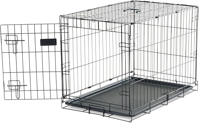 Carlson Pet Products Single Door Metal Dog Crate, Medium 30" Dog Crate for Medium Dogs & Puppies, Foldable Collapsible Dog Kennel with Removable Tray, Portable Wire Dog Cage for Training & Travel