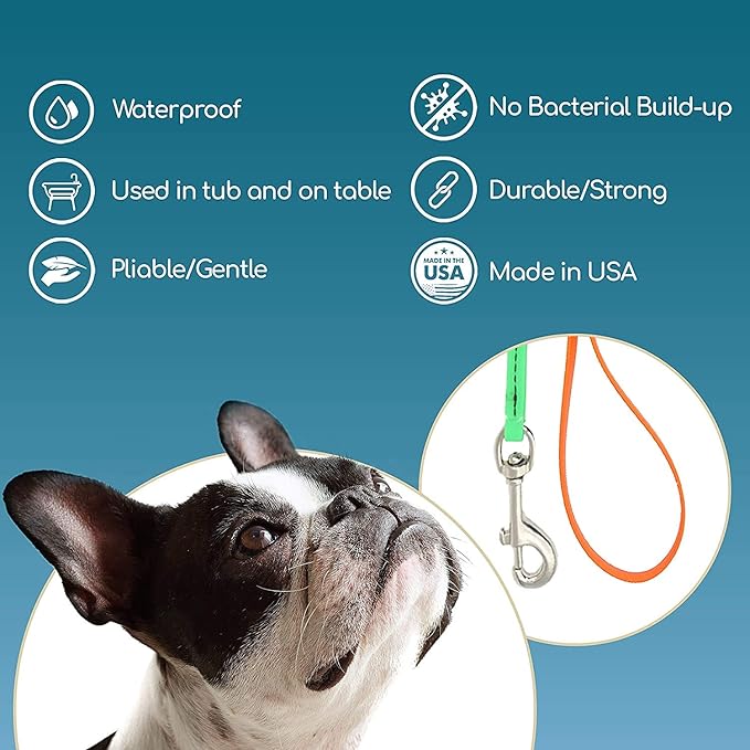 Jelly Pet Grooming Loop for Dogs, Fits Most Pet Grooming Tubs/Tables, Easy to Clean, Waterproof & Durable Noose Loop, Stronger Than Leather, Made in The USA (1/2'' x 24'', Lime Green)