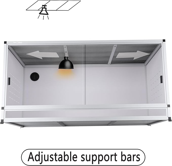 PVC Reptile Enclosure 44''x20''x20''Stackable Space Efficient ToxiRium Large Reptile Terrarium 76 Gallons for Bearded Dragon Gecko Lizard Snake,Vivarium with Sliding Doors Lock-2pcs with spacers