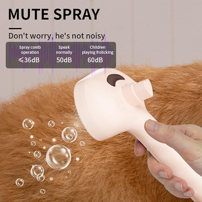 3-in-1 Steam Brush for Cats - Self Cleaning Cat Brush with Anti-Static & Shedding Control, Rechargeable Pet Grooming Tool for Long/Short Hair Cats & Dogs(Pink)