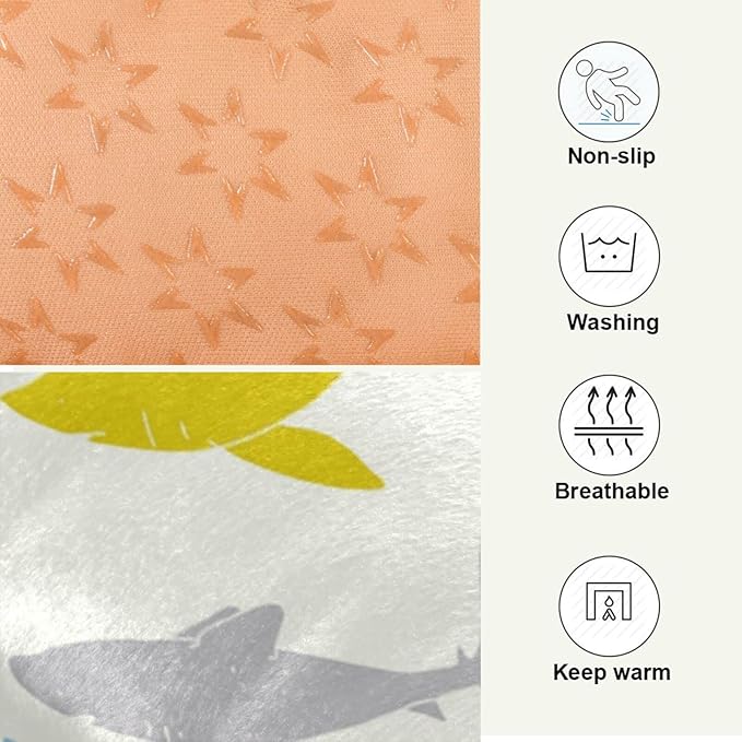 Pet Bed Shark Colorful Dog Bed Mat Absorbing Non Slip Pad Pet Sleeping Mat for Small, Medium, and Large Dogs Puppy Cat 36 in x 24 in