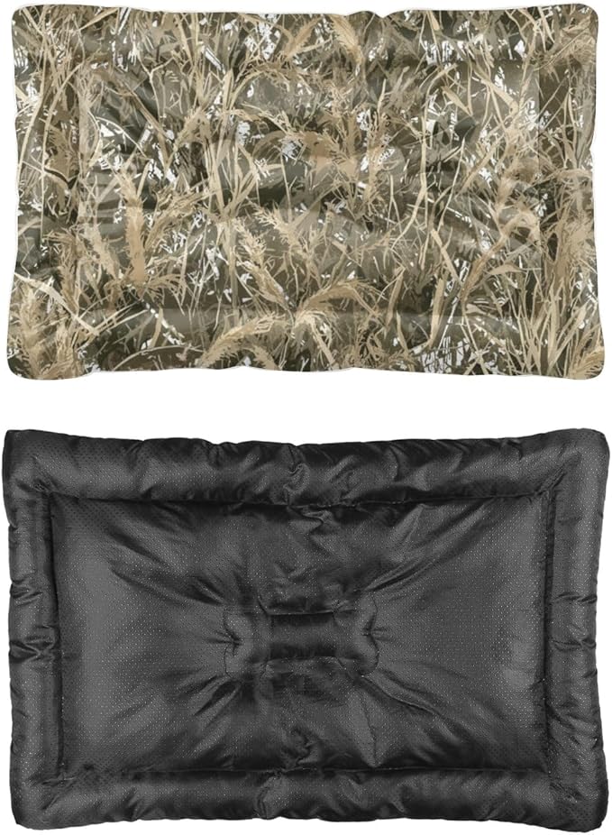 Dry Grass Camouflage Dog Bed Crate Pad Mat Large Crate Pad Puppy Bed for Washable Non-Slip for Fluffy Dog Beds Medium Dogs Mattress Pillows Large Dogs Indoor Outdoor 24X18 Inch