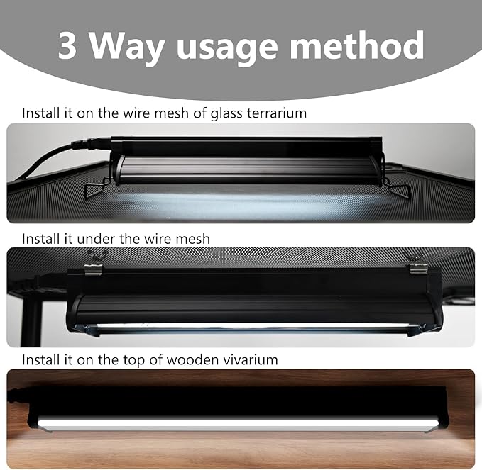 T5 UVB Lighting Combo Kit for Reptiles,8W Light Fixture with Desert 5.0 T5 UVB Light Bulbs Terrarium Hood Heat Lamp for Breaded Dragon,Turtle,Frog,Lizard,Tortoise,Gecko,Snake
