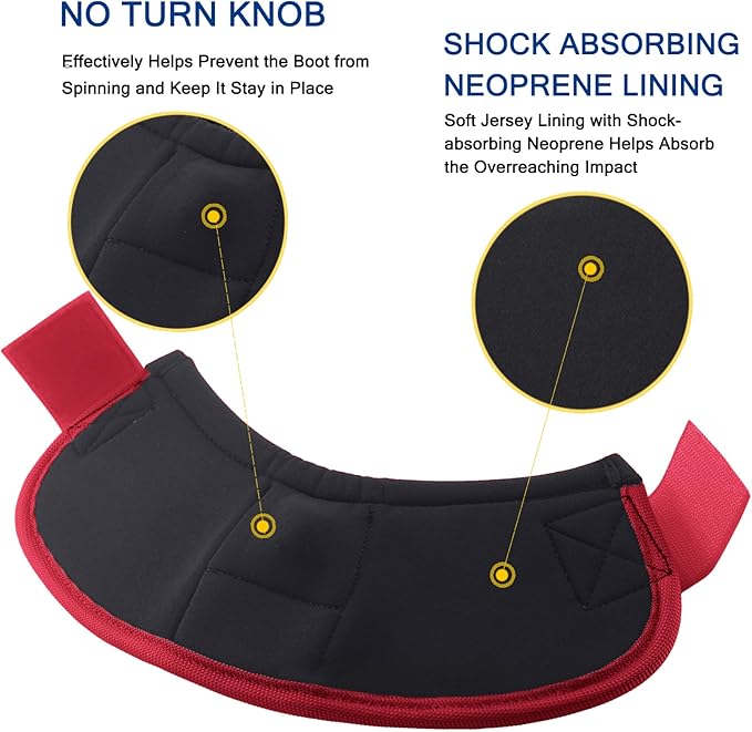 Equine Ballistic Overreach Bell Boots, No-Turn Horse Hoof Protection Boots (Sold in Pairs) WineRed Large