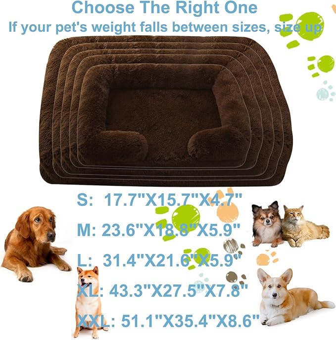 Dog Beds Large Sized dog Orthopedic, Sofa Dog Bed with Waterproof Lining and Nonskid Bottom, Rectangle Washable Dog Bed for Medium Small Dogs and Cats Comfortable ( Color : Brown1 , Size : 51 x 35" )