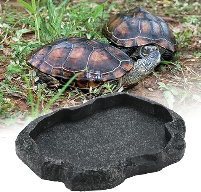 Yosoo Health Gear Reptile Feeder, ABS Resin Reptile Food Dish Feeder Bowl, Amphibian Decor, Pet Food Tray Feeding Dish for Tortoise, Gecko, Snake, Lizard ()