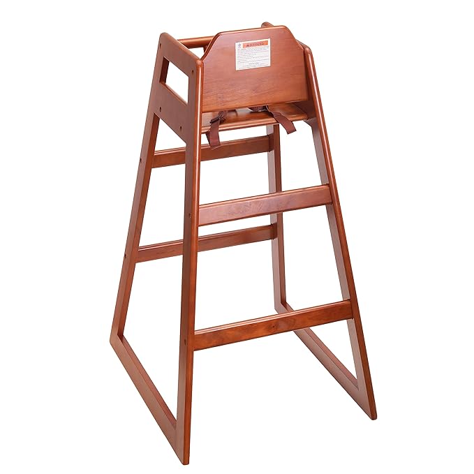 Stager Direct, Seating Ready-to-Assemble Restaurant Wood Bar Height High Chair, Baby Highchairs, Durable Dining Feeding Chair with Steps, High Chairs for Babies and Toddlers, (n 02)