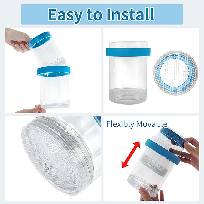 Suspensions Breeder Box, Floating Mesh Isolation Fish Tank Separator Set, Ideal for Aquatic Pets, Large, Blue, 1 Set
