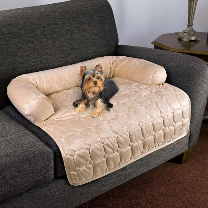 PETMAKER Furniture Protector Pet Cover with Bolster for Dogs, 30.5" L X 30" W, Beige