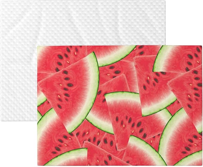 Double Sided Pet Throw for Dogs Who Shed, Watermelon Fruit Summer Art, Reversible Blanket with Nubby Dot Side Catches Loose Fur for Easier Furniture Cleanup