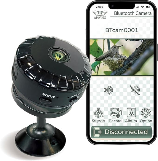 Wireless Bluetooth Indoor Camera – Low-Radiation, Portable Security Camera with Time Lapse, Playback, Pet & Plant Monitoring, Supports External USB Power (Upgraded Lens)