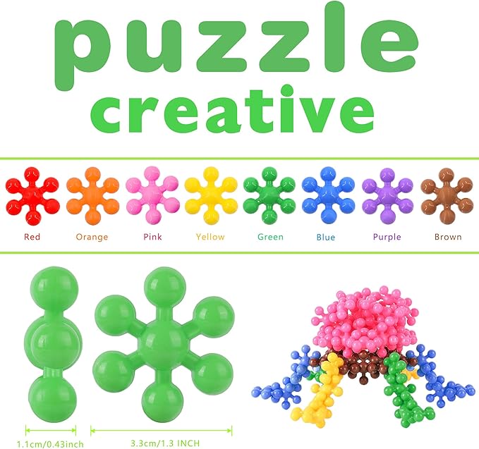 250 Pieces Building Blocks Kids STEM Toys Educational Building Toys Interlocking Solid Plastic Discs Sets for Preschool Boys and Girls Aged 3+