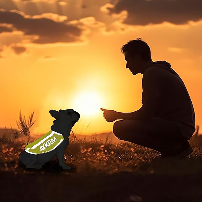 Personalized Yellow Reflective Dog Vest for Small,High Visibility Dog Safety Vest Harness with Removable Bell Keep Safe from Hunting, Training & Cars Accidents