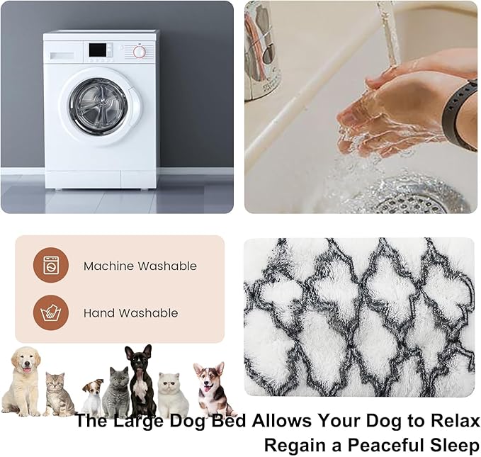 Dog Crate Mat, Dog Bed for Large Dogs, Comfy Fluffy Kennel Pad Anti-Slip for Dog beds & Furniture, Quilted Dog Bed for Pets for Medium/Small Dogs Cats (Color : A 2, Size : 36x25)