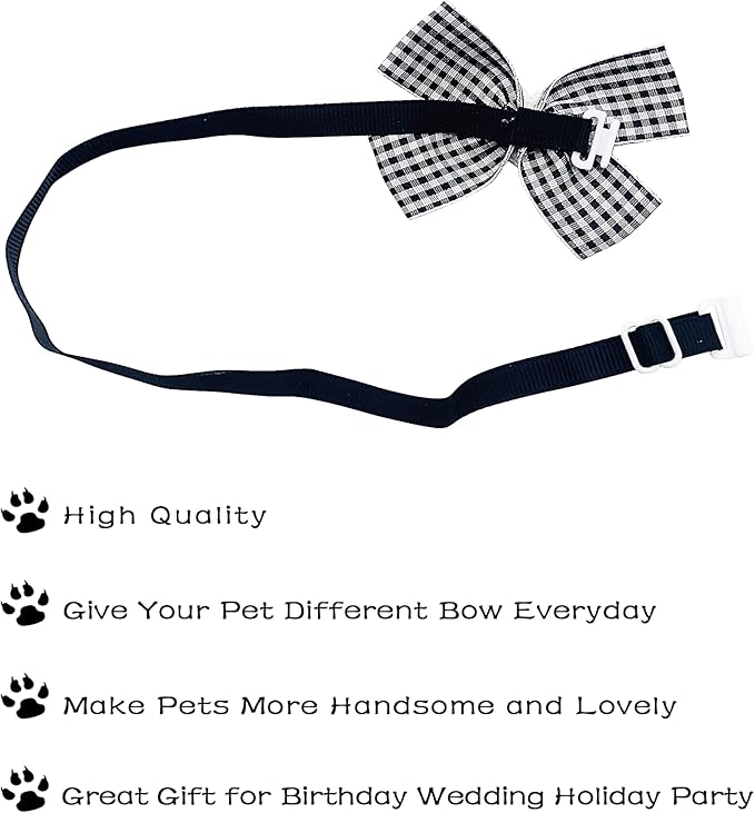 PET SHOW 50 Pack Small Dog Bow Ties Collar Bulk Puppy Cats Boy Girl Bowties Adjustable Neckties Pet Grooming Accessories Assorted Randomly(Daily Style)