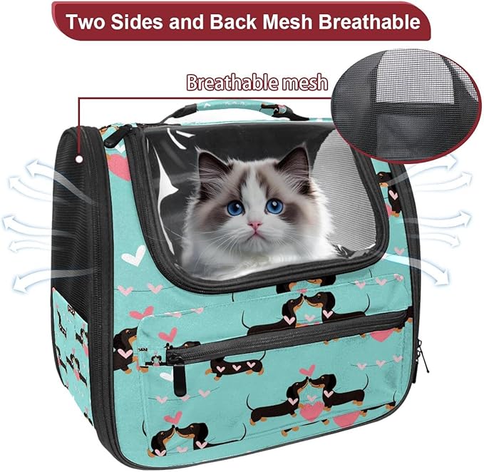 Love Dog Cat Backpack Carrier, Large Pet Backpack for Medium Small Dog Cat Puppy Kitty Bunny