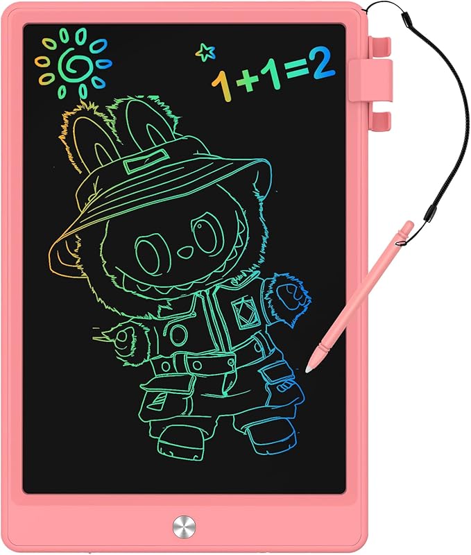 10.5 Inch LCD Writing Tablet for Kids, Colorful Toddler Doodle Board - Erasable Drawing Pad, Educational Learning Toy for Ages 3-8 - Valentine's Day Christmas Birthday Gifts (10.5 Inch, Pink)