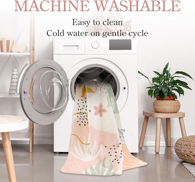 Lahome Pink Washable Entryway Rugs Indoor - 2x3 Small Non-Slip Kitchen Rug Soft Throw Rugs for Bedroom Girls Boho Botanical Print Floor Doormat Carpet for Bathroom Laundry Room Living Room Kids Room