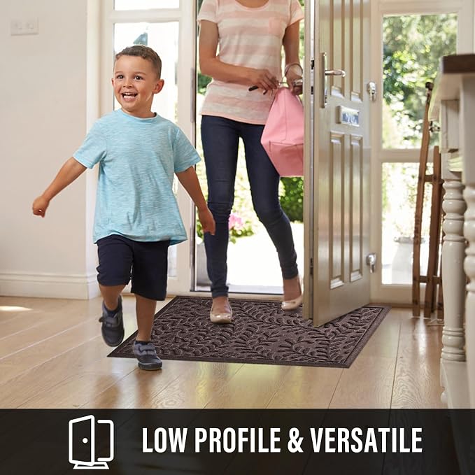 HIYARD Front Door Mat, Absorbent Dirt Trapping Welcome Door Mat Indoor Outdoor