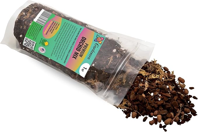 Organic Premium Orchid Soil Mix by Gardenera - Hand Mixed Classic Sphagnum Moss Potting Soil Mix - for Phalaenopsis Orchid - 1 Quart - Made in USA