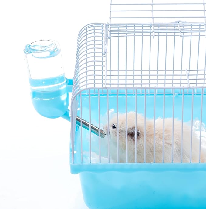 Small Hamster Cage, Hamster Travel Carrier, Travel Cage, Portable, Hand-held, Breathable, Easy to Clean Carry, for Short Trip, Visit to The Pet Clinic, for Small Size Hamsters, Blue