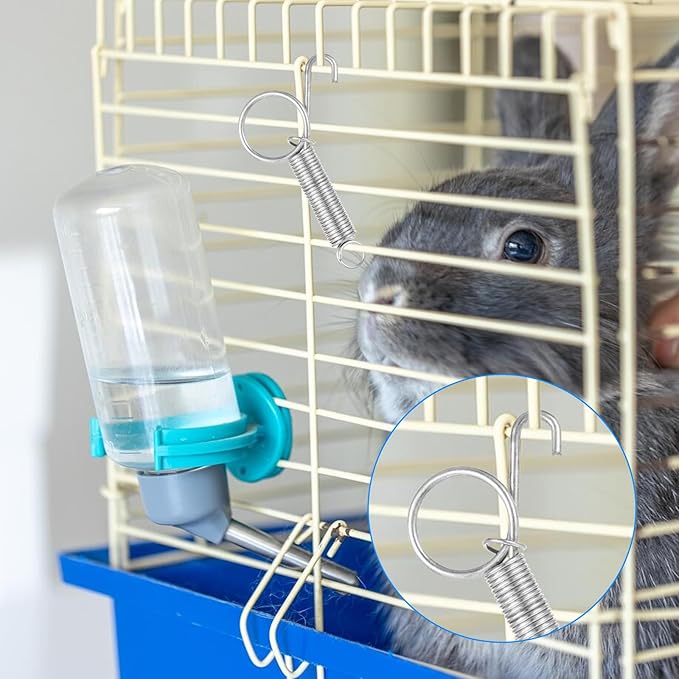 40 PCS Spring Latch for Cages, Spring Door Latch for Rabbit, Wire Cage Clips Cat Small Hook, Rabbit Wire Clips, Dog Crate Lock, Pet Dog Cat Birds Parrot Squirrel Hook