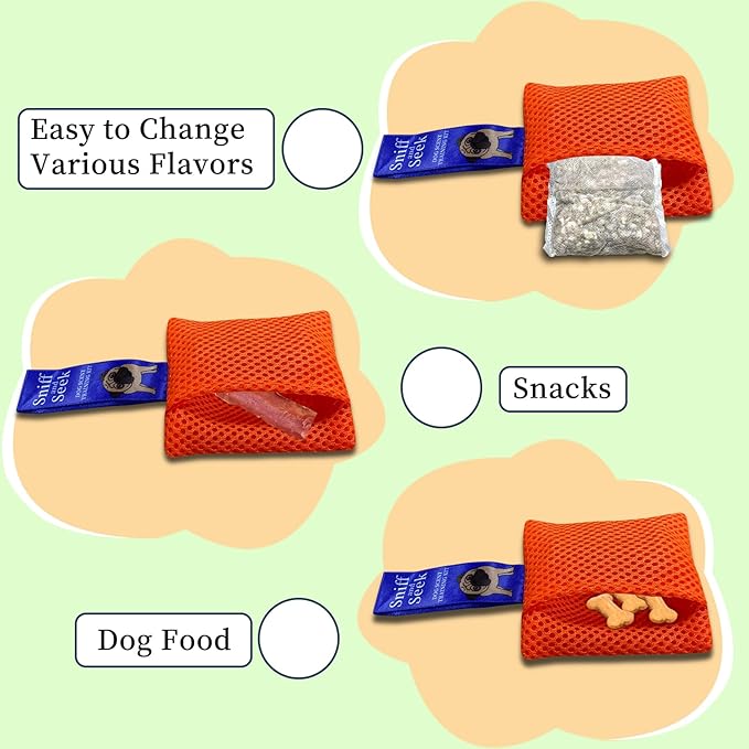 Dog Scent Training kit, Brain Games, Hide and Seek Toys - Fun Nose Work Games, Sniff and Seek Sniffing Toys, Dog Nosework Kit, Scent Work Kit for All Ages Dog (Orange)
