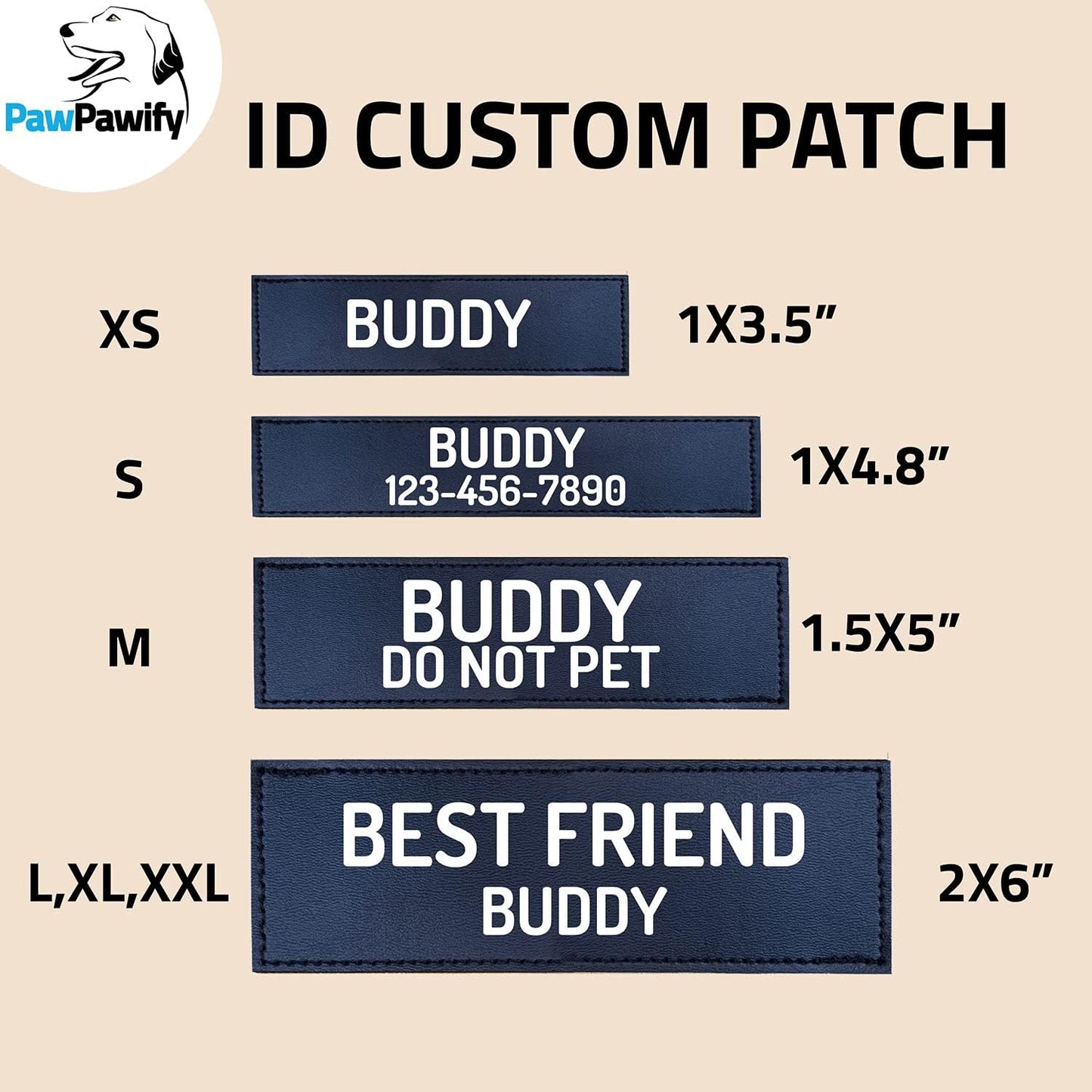 PawPawify Custom No Pull Dog Harness with Name and Phone Number, Heavy Duty Personalized Pet Vest to Prevent Tugging, Pulling, or Choking, Training and Walking (Blue, L (40-60 LBS))