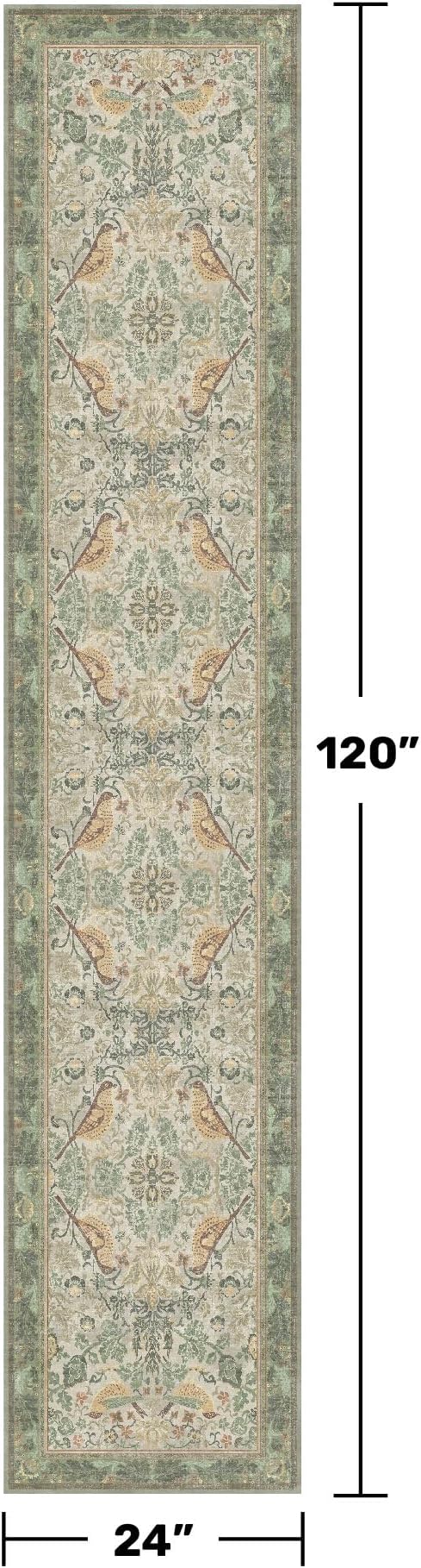 Vintage Sage Runner Rugs for Hallways