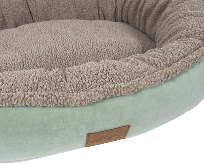 CAROLINA PET COMPANY Microfiber & Tipped Berber Comfy Cup Dog Bed - Tan, M
