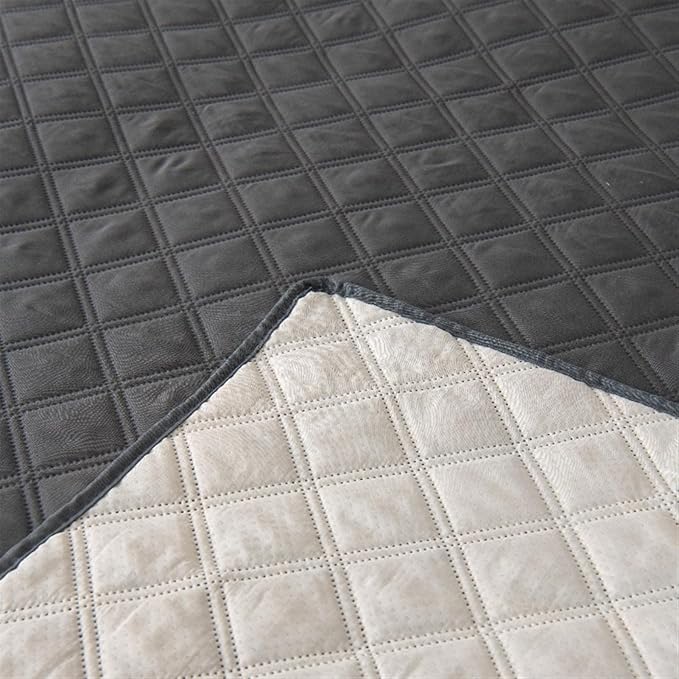 GIBZ Waterproof Dog Bed Cover Anti Slip Pet Furniture Protector Blanket Washable Thick Quilted Mat, Black, 76.2x177.8cm