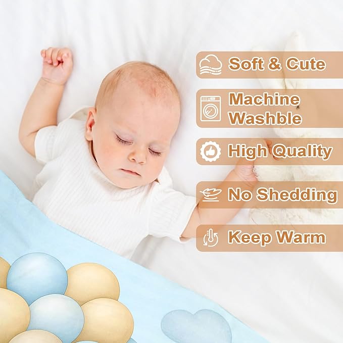 Ship Next Day, Personalized Baby Blanket – Printed in USA, Custom Baby Blanket for Boys & Girls, Baby Blanket with Name, Baby Shower, Easter, Christmas, Birthday Newborn & Toddler Gifts, Baby Gifts