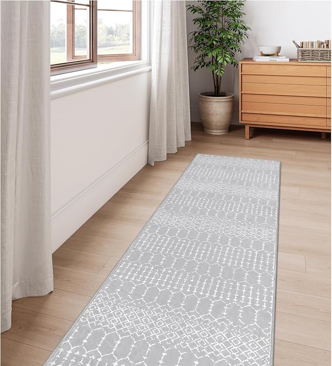 Lahome Moroccan Washable Rug Runner 2x10 Non-Slip Runner Rug