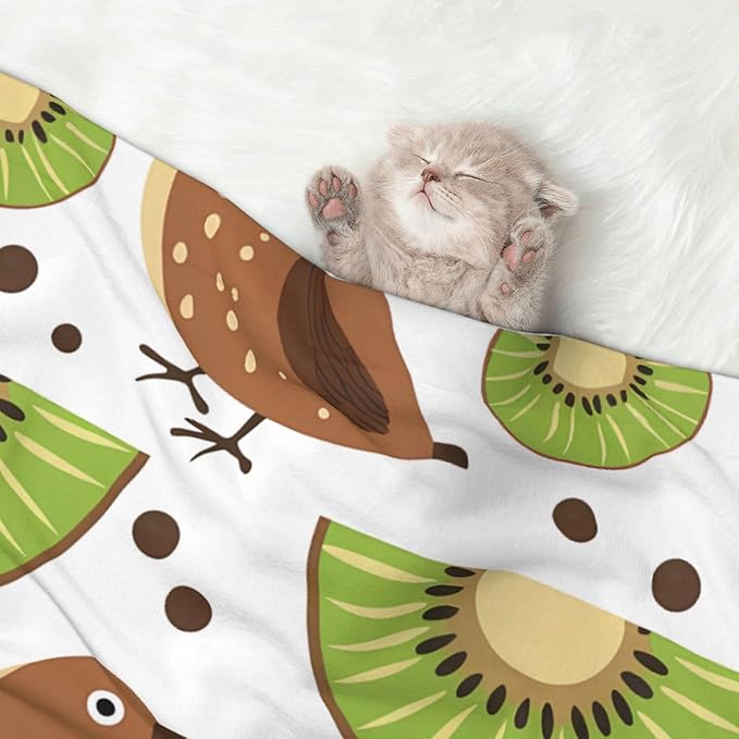 Kiwi Birds Kiwi Fruit Slices Dog Blankets for Small Dogs, Puppy Blanket Cute Pet Blanket for Dog, Puppy, Cat, Kitten Small