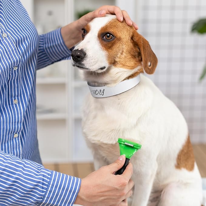 500 Count 20inch Adjustable Paper Dog Collars with Tear Resistant Waterproof Whelping Collars Paper Puppy ID Bands Adhesive Pet Identification Tags for Newborn Dog Cat Hospitals(White)
