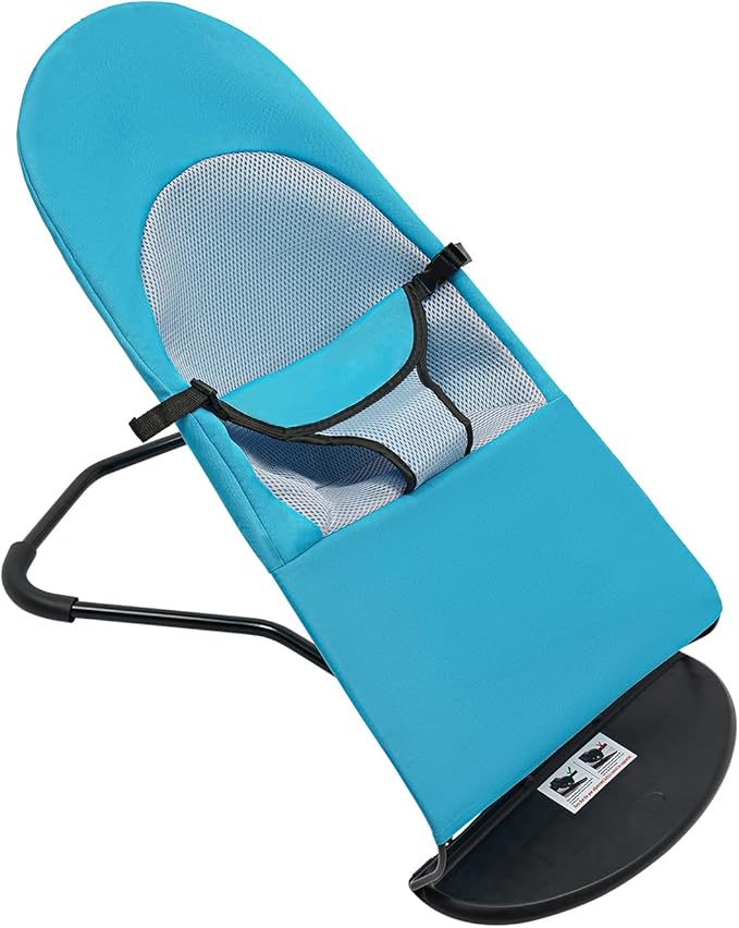 Pet Rocking Chair, 3-Level Height Adjustable Small Pet Rocker,Portable Foldable Rocker Bed for Small Dogs and Cats with Washable Cover, 33Lbs Weight Capacity, No Assembly Required (Blue)