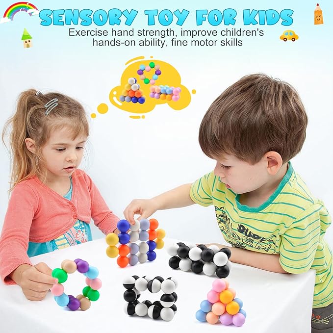 4PCS Autism Sensory Toys for Autistic Children, Quiet Fidget Toys for Adults & Kids, Stocking Stuffers for Boys Ages 3-5