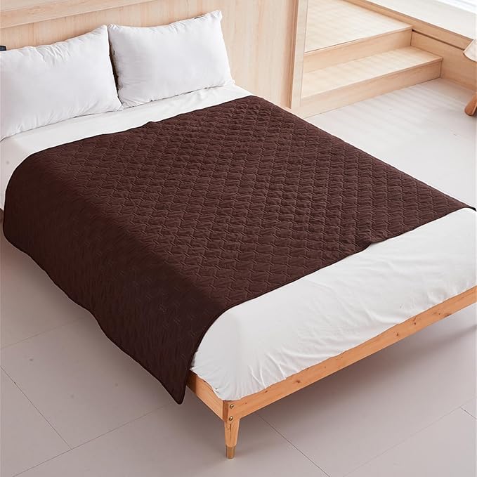 GIBZ Waterproof Dog Bed Blanket Cover Anti Slip Pet Furniture Protector Washable Large Washable Quilted Mat for Indoor, Coffee, 100x127cm