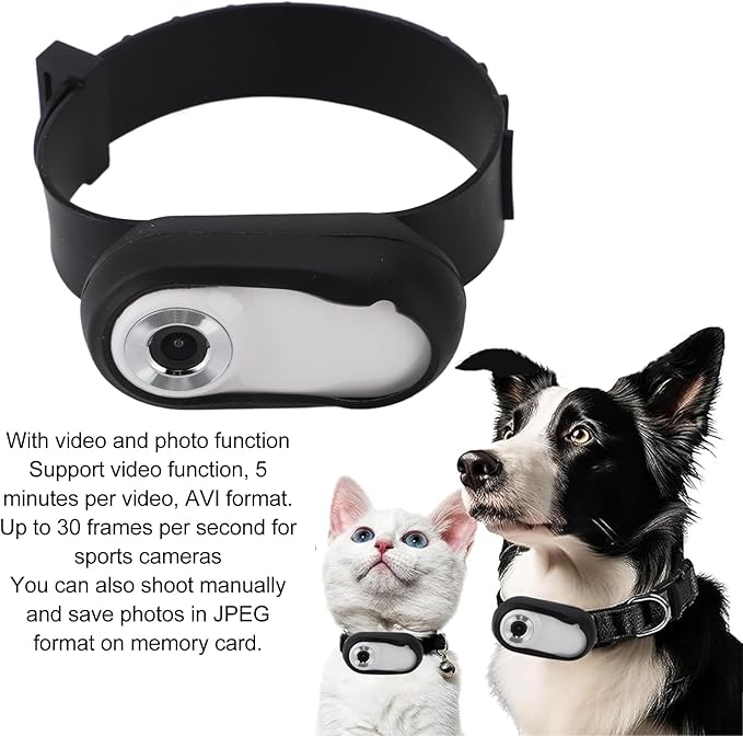Zopsc Cat Camera Collar with Phone App, HD 1080P Mini Sport Cam with 170° Wide Angle, 0.96 Inch Body Camera for Pet Supplies/Stuff,Outdoor/Inoor